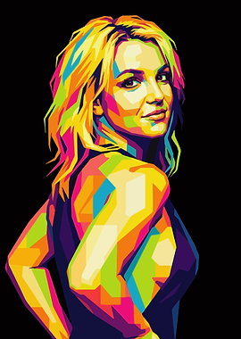 Colorful Pop Art Portrait of Britney Spears