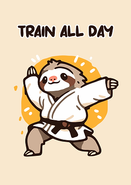 Cute Sloth Doing Karate