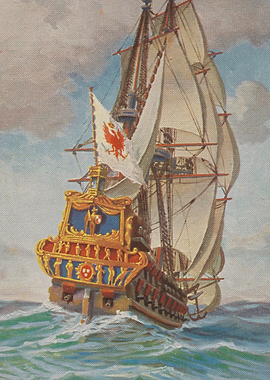 Galleon Sailing on the Sea
