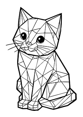 Geometric Cat Illustration