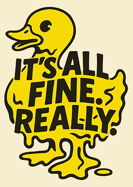 Melting Yellow Duck with Text