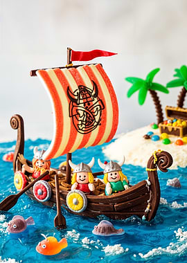 Viking Ship Cake Decoration