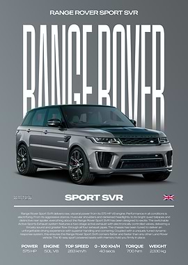Range Rover Sport SVR Car Poster