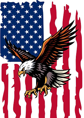 Eagle and American Flag