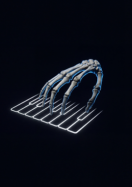 Skeleton Hand Playing Piano