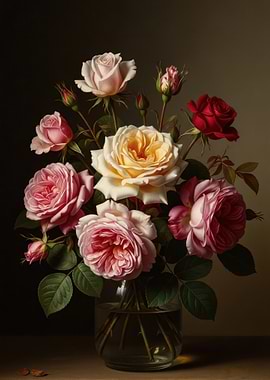 Still Life of Roses in a Vase