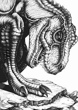 Detailed Dinosaur Illustration