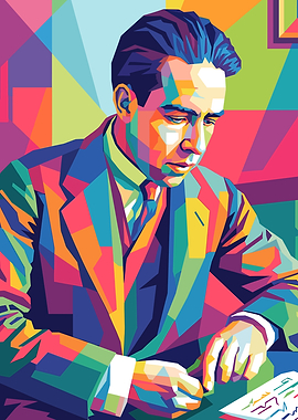 Pop Art Portrait of a Niels Bohr