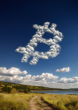 Bitcoin Symbol Cloud Formation