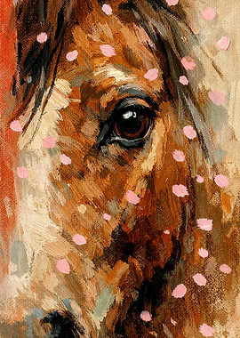 Close-up Painting of a Horse's Eye