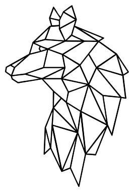 Geometric Wolf Head Outline