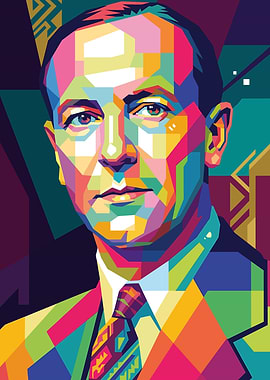 Colorful Portrait of a James Chadwick