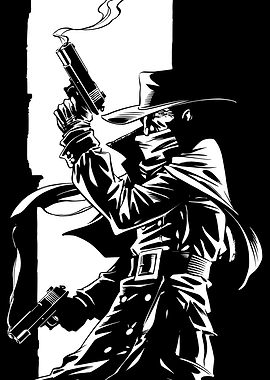 Mysterious Figure with Dual Pistols