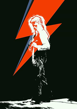 David Bowie Lightning Bolt Art