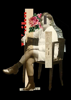 Collage of a boy with roses