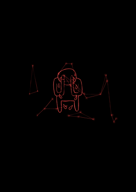 Sad Figure with Constellation