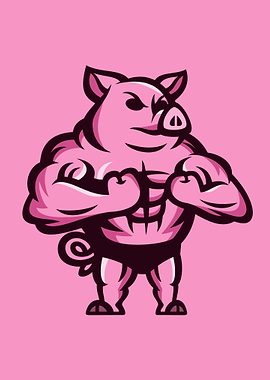 Strong Bodybuilder Pig