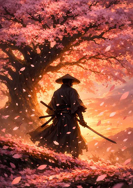 Samurai Under Cherry Blossoms