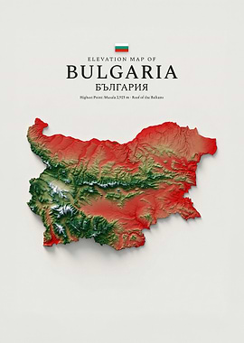 Elevation Map of Bulgaria