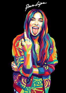 Dua Lipa Pop Art Portrait