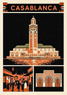 Casablanca Travel Poster