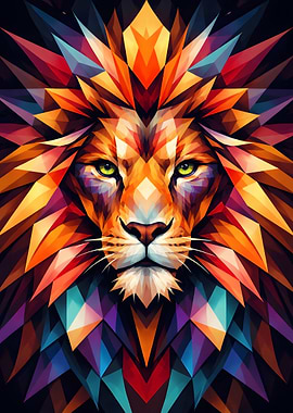 Geometric Lion Portrait