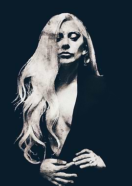 Lady Gaga Black and White Portrait