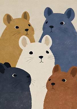 Group of Cute Hamsters