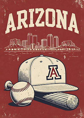 Arizona Baseball Vintage Poster