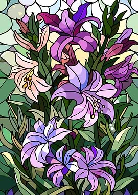 Stained Glass Floral Arrangement
