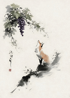 Fox Gazing at Grapes