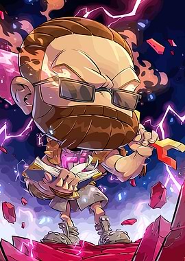 Chibi Character with Book and Wrench