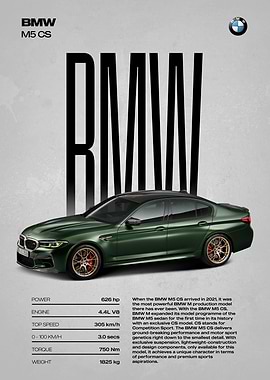 BMW M5 CS Poster