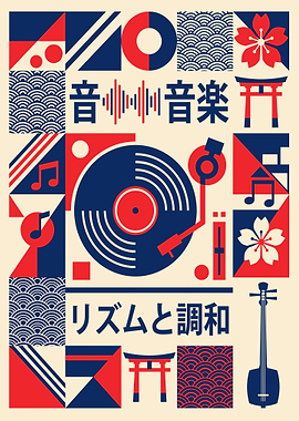 Modern Japanese Music and Rhythm Poster