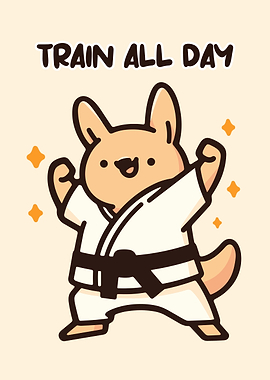 Cute Dog in Karate Gi