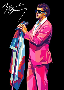 Bad Bunny Pop Art Portrait