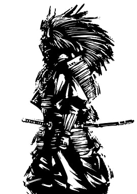Samurai Warrior with Swords
