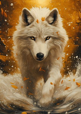 White Wolf in Autumn