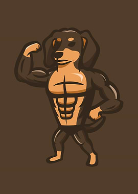 Strong Bodybuilder Dachshund
