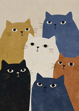 Family Portrait Cats