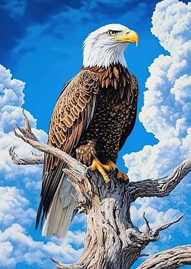 Majestic Bald Eagle Perched on a Tree
