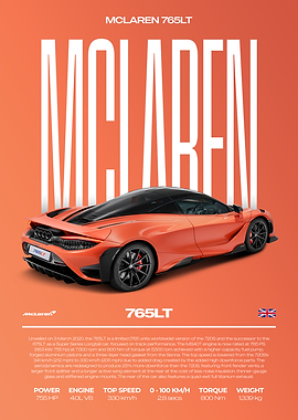 McLaren 765LT Car Poster