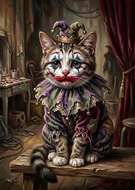 Sad Clown Cat