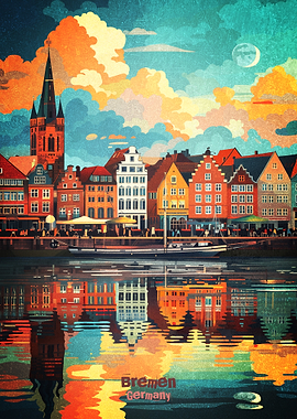 Bremen Germany Waterfront Poster