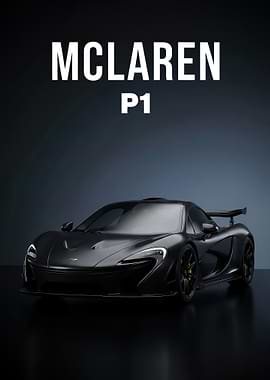 black McLaren P1 Sports Car poster