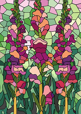 Stained Glass Snapdragons