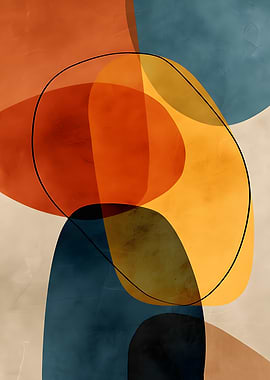 Abstract Geometric Shapes with Textured Background