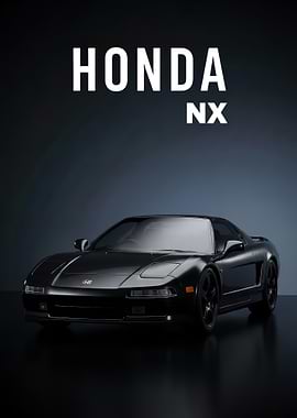 Black Honda NSX car poster