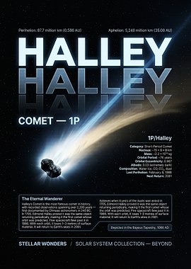 Halley Comet Information Poster