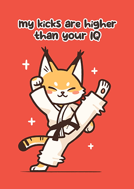 Cute Cat Doing a High Kick